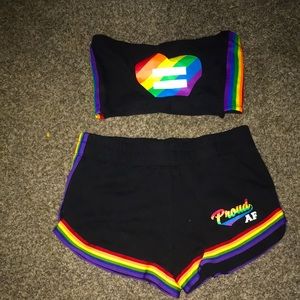Matching Pride Tube Top and Shorts.